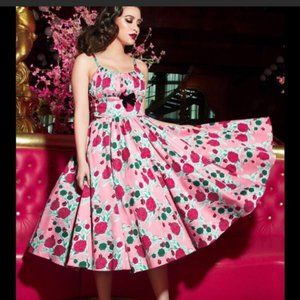 Pinup Couture Ella Dress Mary Blair Lips & Roses
